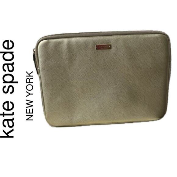 KATE SPADE LAPTOP NOTEBOOK CASE METALLIC GOLD 13 ‘ VERSATILE FUNCTIONAL - Picture 1 of 12